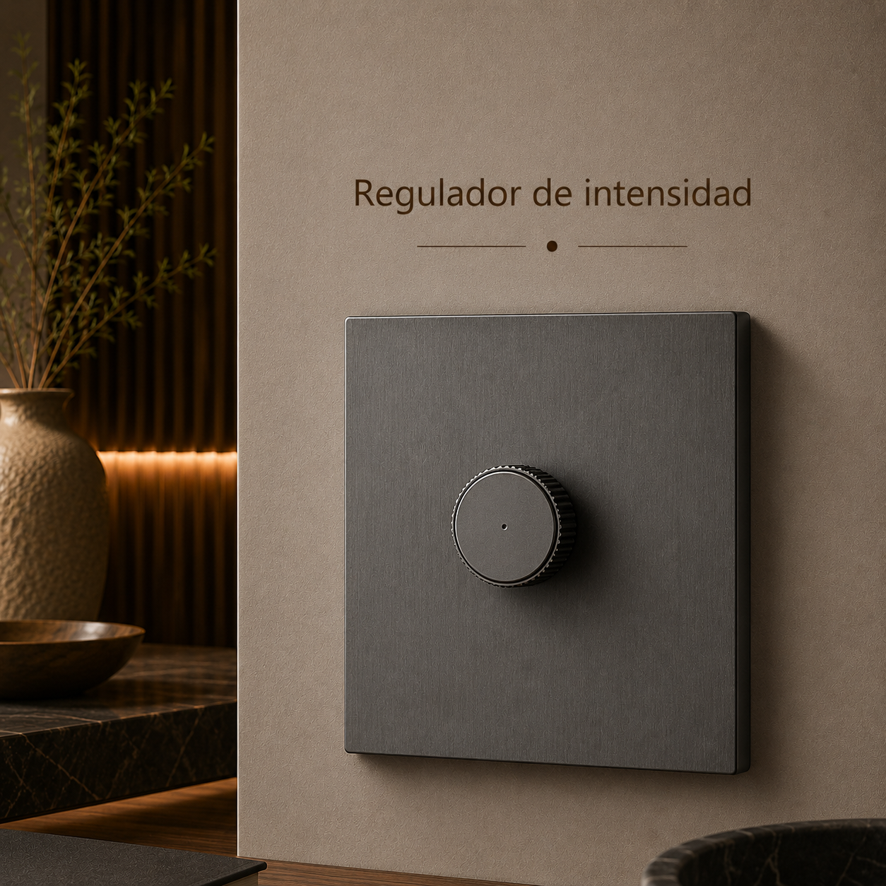 Pizarra — Interruptor de Palanca · Panel Gris Acero