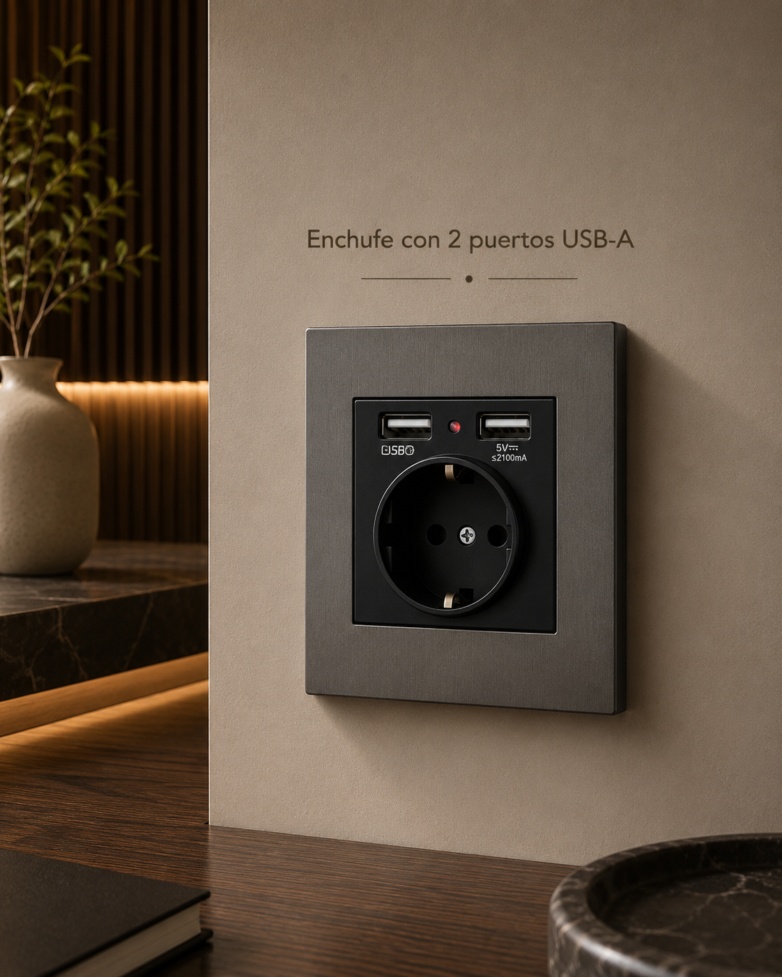 Pizarra — Interruptor de Palanca · Panel Gris Acero