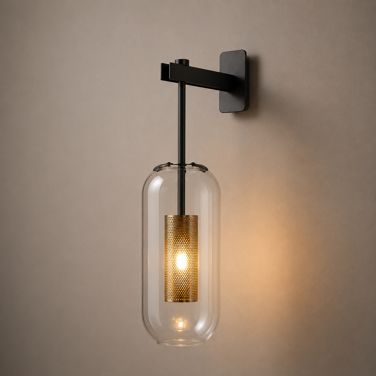 Velada — Aplique de Pared en Cristal y Latón