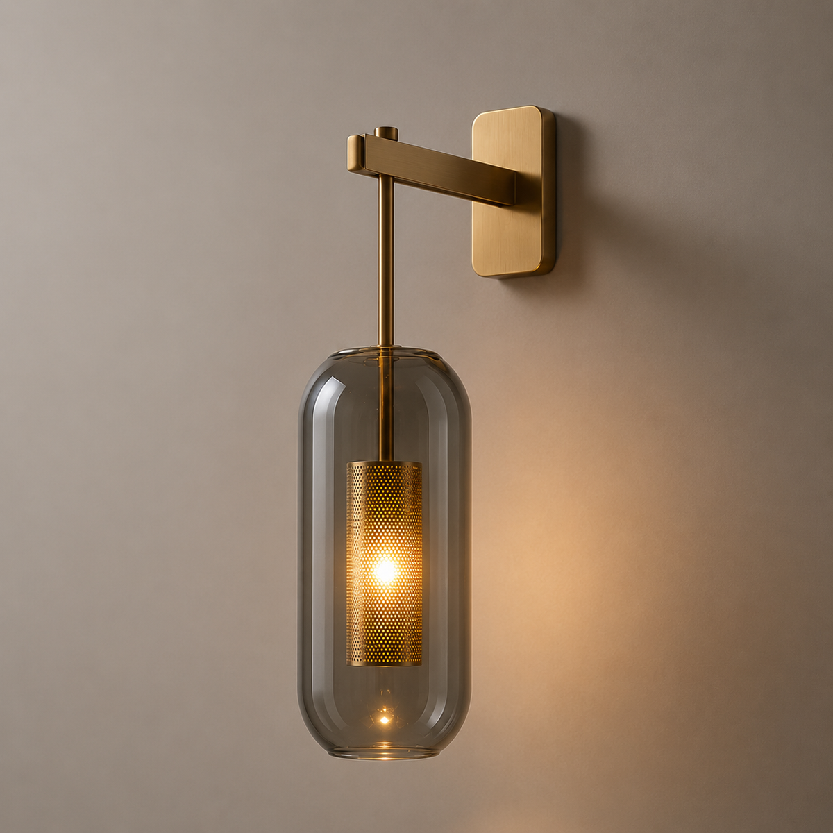 Velada — Aplique de Pared en Cristal y Latón